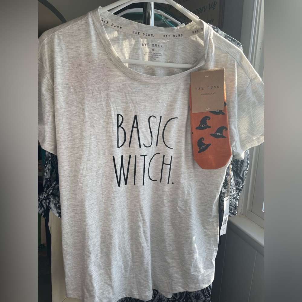 Rae Dunn Basic Witch Halloween Tee & Socks
